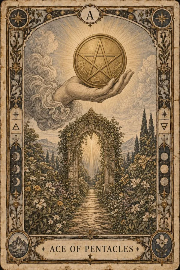 Eso pentaklov (Ace of Pentacles)