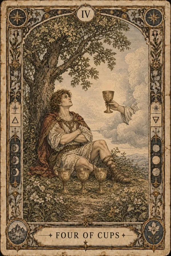 Štvorka pohárov (Four of Cups)