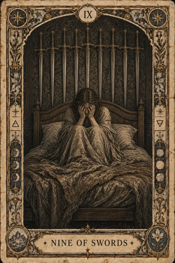 Deviatka mečov (Nine of Swords)