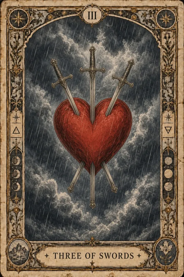 Trojka mečov (Three of Swords)