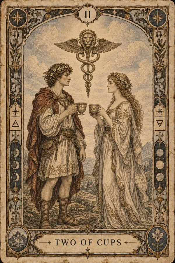 Dvojka pohárov (Two of Cups)