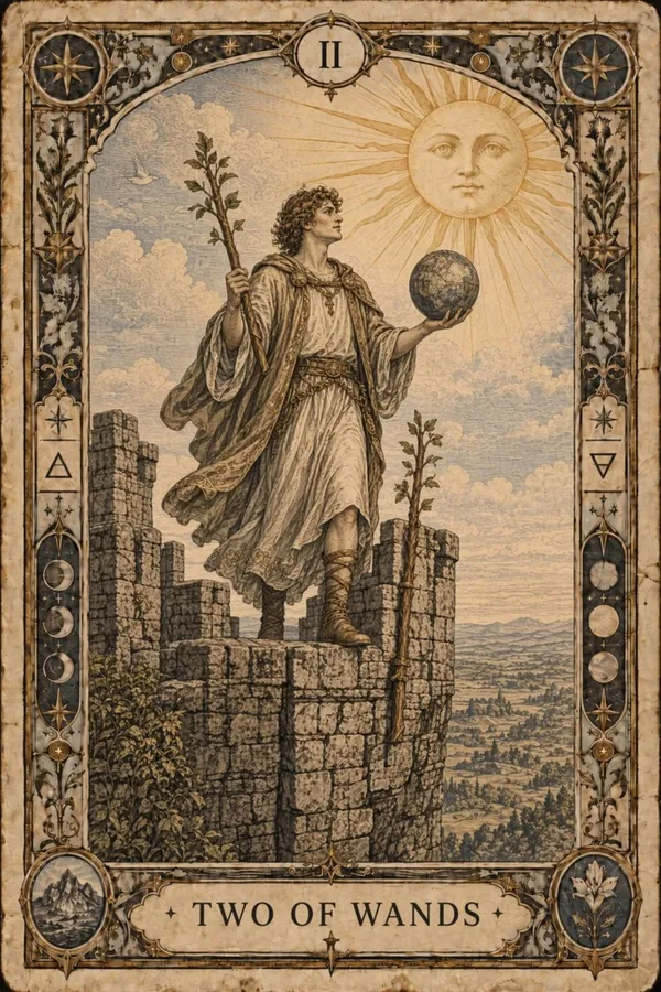 Dvojka palíc (Two of Wands)